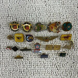 Lot of 20 Vintage Pins 80s 90s Americana Sports Racing Travel Company Casual